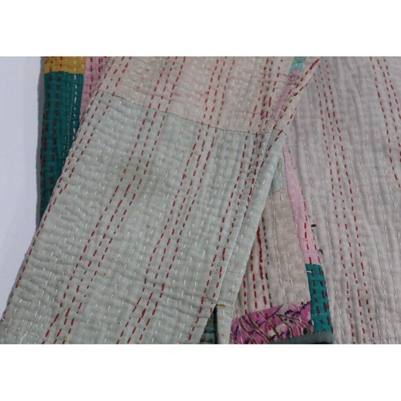 Boho Handmade Cotton Kantha Jacket Short Kimono Quilted Patchwork Boho Women's S - Picture 6 of 7